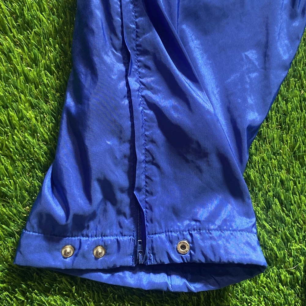 Vintage Adidas Blue Trefoil Leaf Logo Basketball Track Pants Sweat Sz Large - Picture 6 of 16